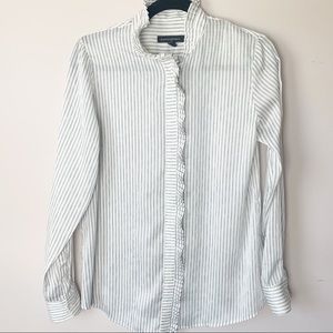 Banana Republic Pin-Striped Blouse White Size S